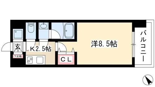 ルクレ新栄レジデンス【6階】の間取り