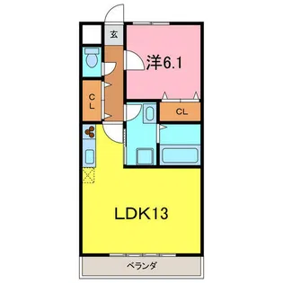 アンプルール リーブル 悠Ⅱ【2階】の間取り