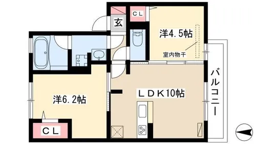 アビタシオン横井【2階】の間取り