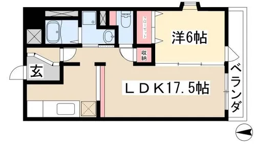 石川橋セブン【413号室】の間取り