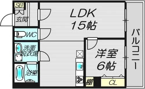ベストレジデンス南千里【3階】の間取り