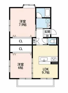 ルベール石ノ戸【2階】の間取り