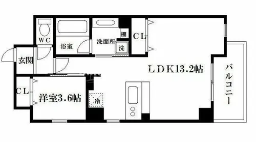 レクシア九条DUO(旧カリーナ・カリーノ九条)【6階】の間取り