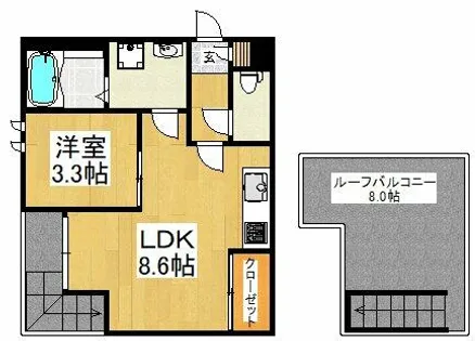 GRANDTICポルックス【2階】の間取り