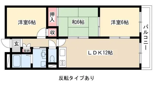 スカイヒルズKawai【101号室】の間取り