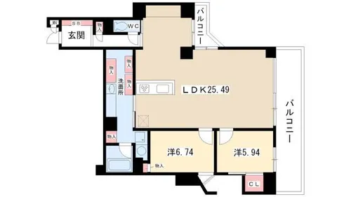 三旺マンション第2新栄【1105号室】の間取り