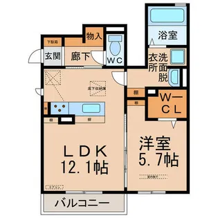 アンバーコート文津【1階】の間取り