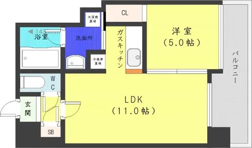 エッジウォーターテラス【3階】の間取り
