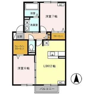 カメリア A棟【2階】の間取り