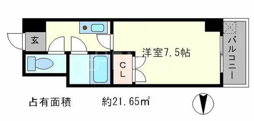 アミティ北白川【1階】の間取り