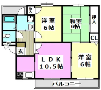 エスポアール前川【302号室】の間取り