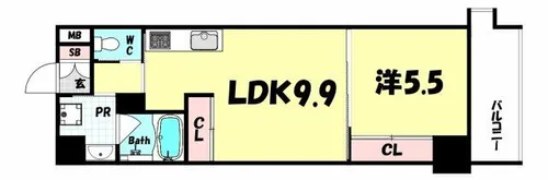 zonna神戸磯上通【9階】の間取り