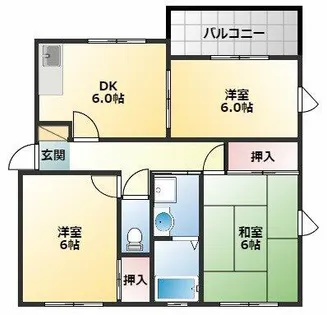 コートグランメールA棟【1階】の間取り