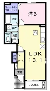エスペラントボヌール【102号室】の間取り