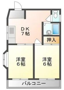 沖町ジュンハイツ【3階】の間取り