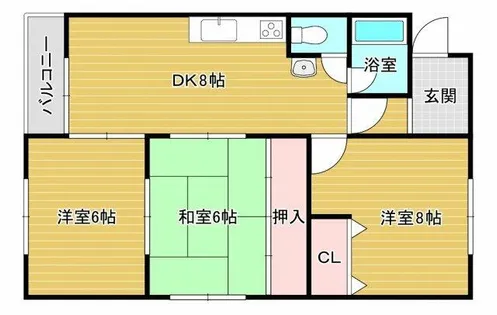 泉ヶ丘第三コーポラス【4階】の間取り