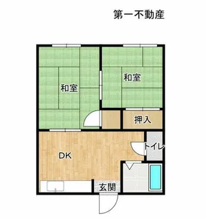ハイツロクバンカン【1階】の間取り