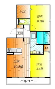 レイクヒルズA棟【3階】の間取り