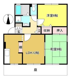 ハーバービュー丸山 WEST【101号室】の間取り