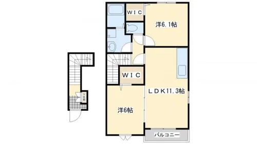 コンフォート八幡Ⅰ【203号室】の間取り