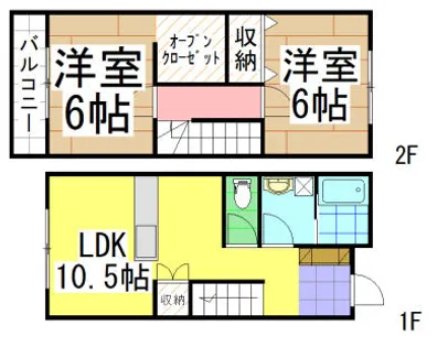 福岡県北九州市八幡西区養福寺町【アパート】の間取り