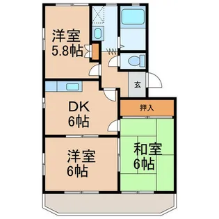 リバーマウスB棟【1階】の間取り