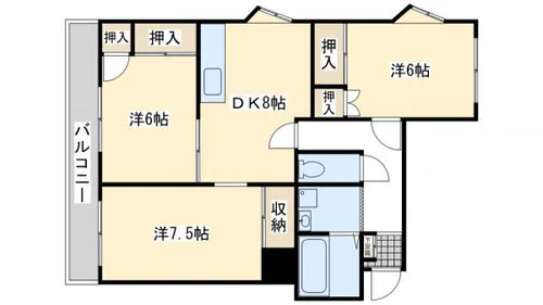 マンションつつみ【306号室】の間取り