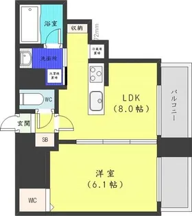 ラ・クラッセ札幌大通ウエスト【4階】の間取り