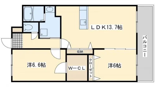 アムール瀬板の森【302号室】の間取り