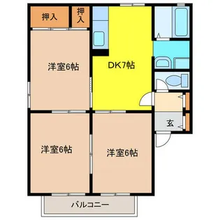 ハイツ花菱Ⅱ【2階】の間取り