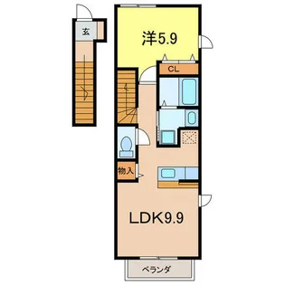 グラースメゾン【201号室】の間取り