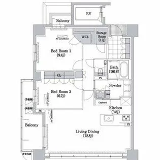 エスティメゾン白壁南【7階】の間取り