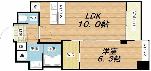1LDKの間取り画像