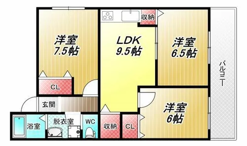 アプトシティ八尾【2階】の間取り