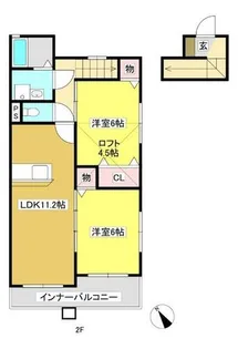 DELLA CASA A【201号室】の間取り