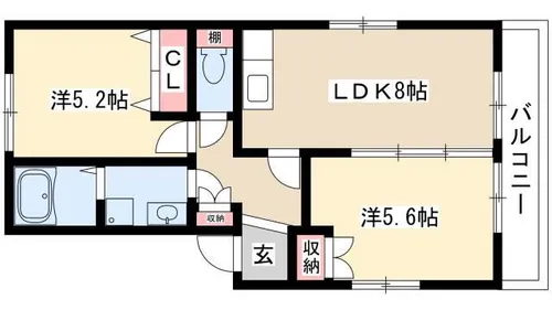 ビレッジサカエ【202号室】の間取り