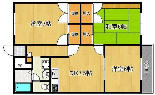 フィルコート上町【2階】の間取り