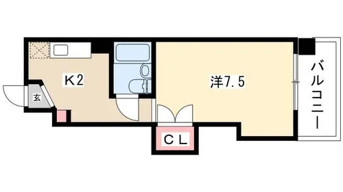 コーポ伊勢山【5D号室】の間取り