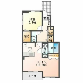コスモスA【1階】の間取り