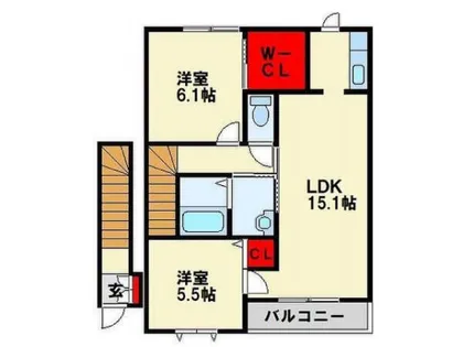 グランドゥール大地A棟【2階】の間取り