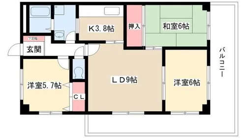ファミールイレブン【301号室】の間取り