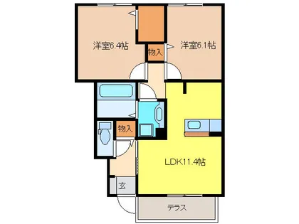 ヴェルジェ【1階】の間取り