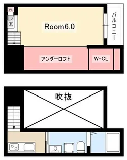 わっせHYOUTANYAMA【201号室】の間取り
