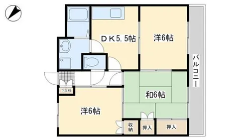 ライフガーデンコスモス【202号室】の間取り