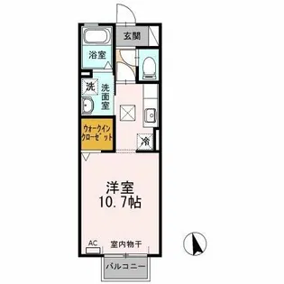 ハレクノ梶田【102号室】の間取り
