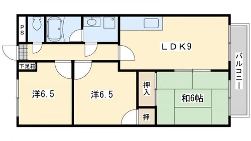 サンローゼ本城東【301号室】の間取り