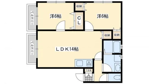 エスポアール陣山【101号室】の間取り