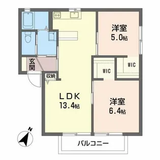 ディアスタウン【A-202号室】の間取り