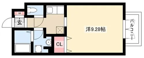 アリエス社台【3B号室】の間取り