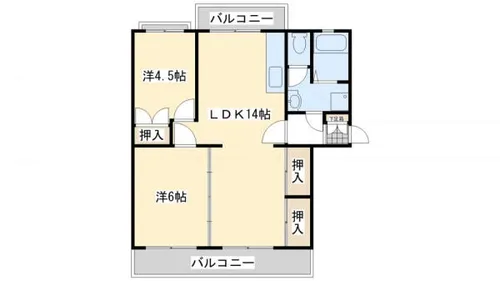 エメラルドタウン本城 E棟 207号室【2階】の間取り